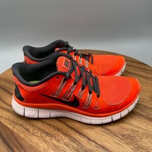 Nike Free 5.0 Shoes Womens Size 7 Orange Running Comfort Walking Gym Sneakers